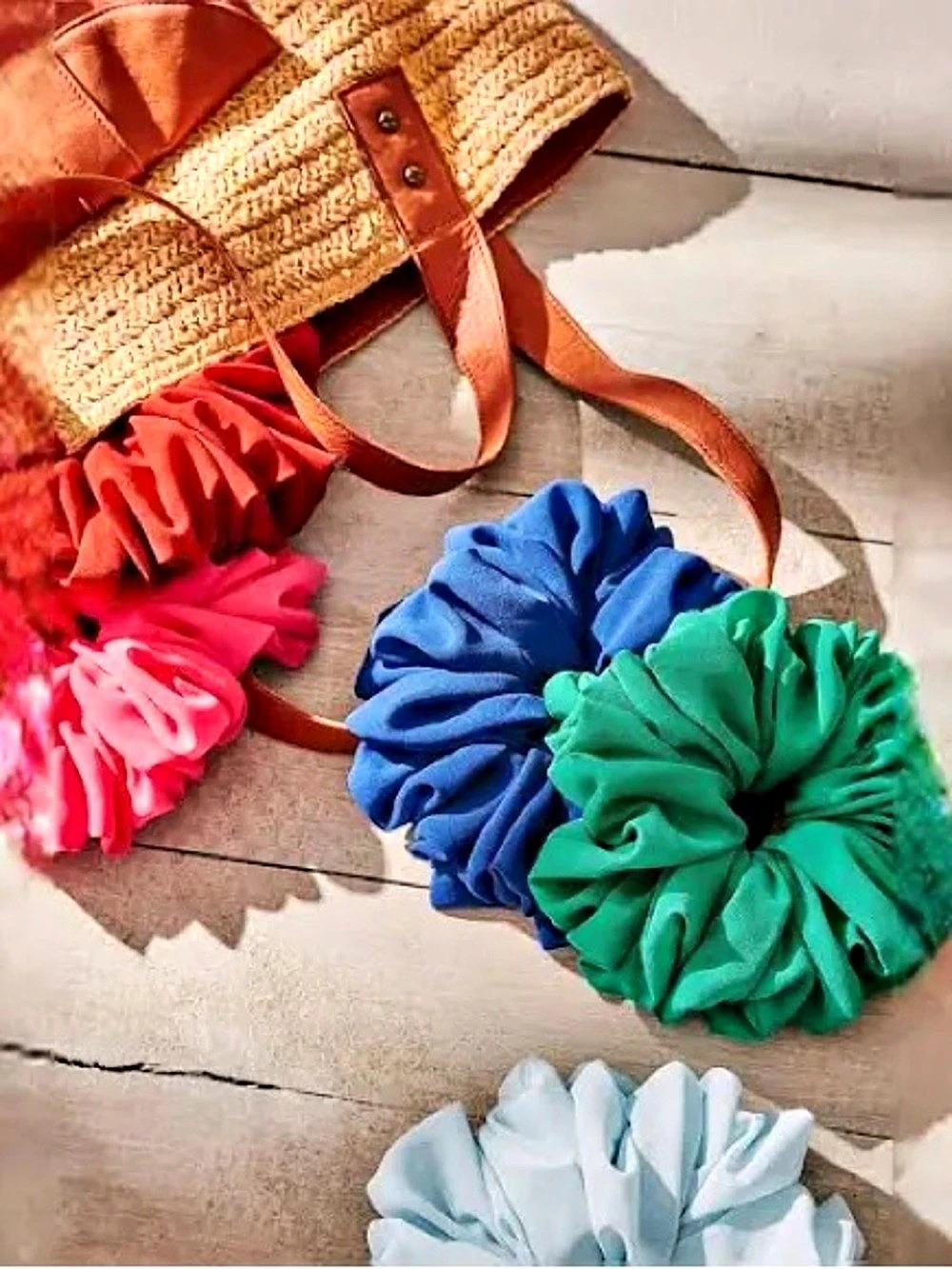 Free People x Kaxi Green Oversized Solid Color Hair Scrunchie New 1 piece